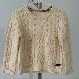 Burberry Cream Cable Knit Sweater